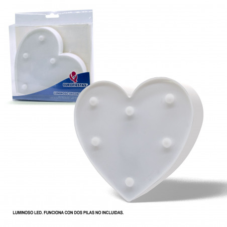 Figura LED cuore bianco