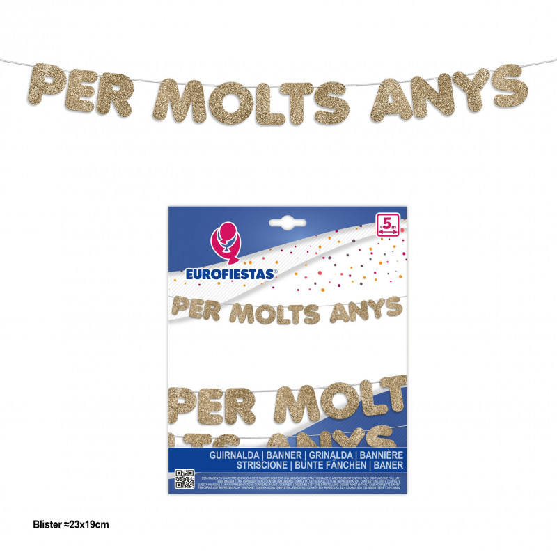 Lettere ghirlanda per muta anys glitter oro