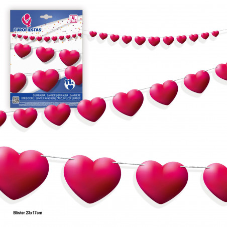 Ghirlanda a forma di cuore rosso a più livelli