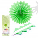 Set di 3 pompon decorativi verdi da appendere di 40 cm.