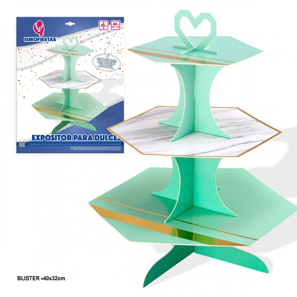 Espositore dolci poligonale verde pastello
