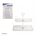 Espositore plastico rettangolare 2 piani 33x23+28x16cm