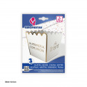 Scatola popcorn piccola 3pz comunione bianco e oro
