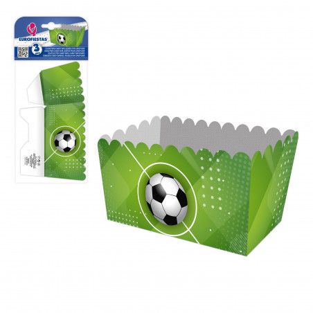 Confezione da 3 scatole di caramelle e snack a tema calcio per feste e compleanni
