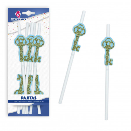 "Straws chiave oro blu"