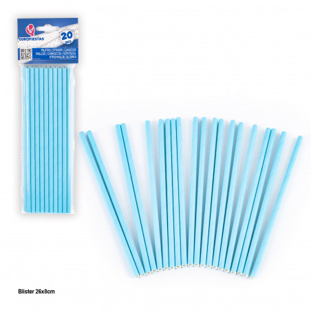 20 cannucce blu semplici