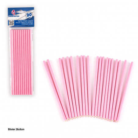 20 cannucce rosa semplici