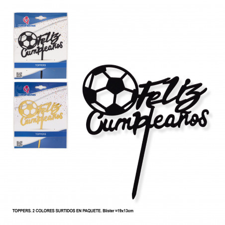 Topper "Feliz Compleanno" di Calcio Decorazione per Torte