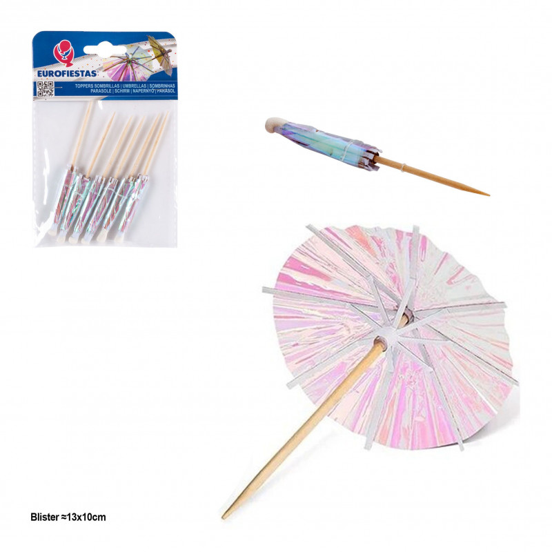 Topper ombrello trasparente 6pz