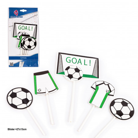 Toppers di Calcio Pack di 5 Decorazioni per Torte, Cupcake e Dessert