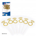 Topper anelli con diamante glitter oro 6pcs