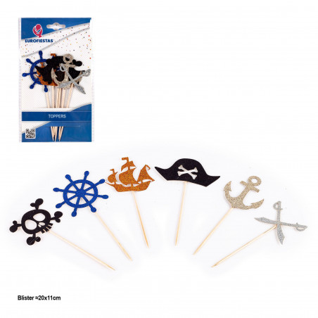 Topper pirati marini 6pz