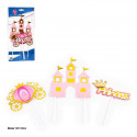 Topper castello carrozza e principessa 3pz