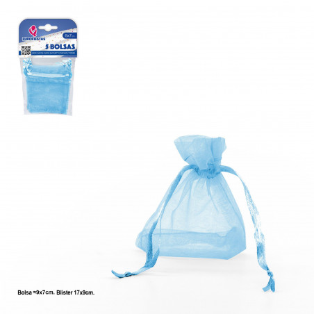 Borsa in poliestere 5 90x70mm celeste