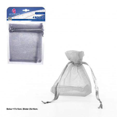 Borsa in poliestere 4 175x135mm argento