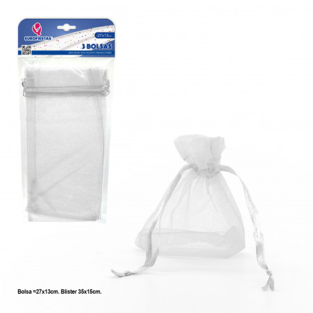 Borsa in poliestere 3 270x130mm bianca