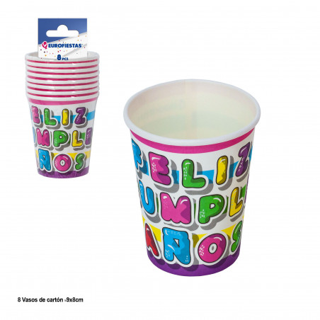 Vaso collezione strisce colori buon compleanno