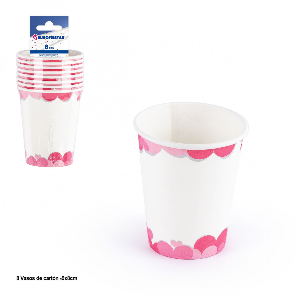 Bicchiere 8 cuori rosa cavolo amore