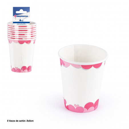 Bicchiere 8 cuori rosa cavolo amore