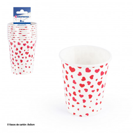 Vaso 8 con cuori pioggia amore