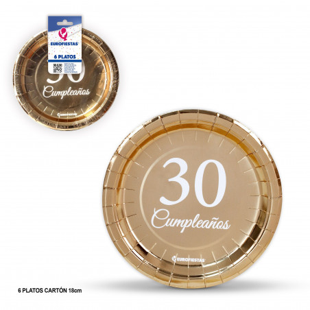 Piatto 18cm collezione oro 30° compleanno