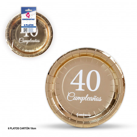 Piatto 18cm collezione oro 40° compleanno