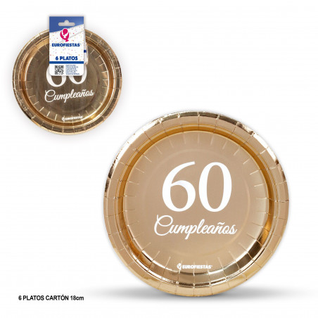 Piatto 18cm collezione oro 60° compleanno