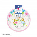 Piatto 18cm collezione unicorno rosa