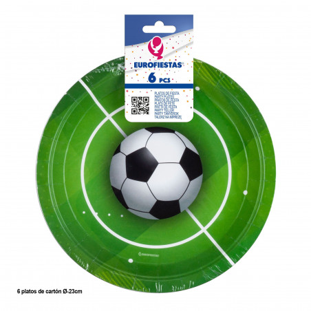 Piatti di carta da calcio, confezione da 6 per feste a tema e compleanni
