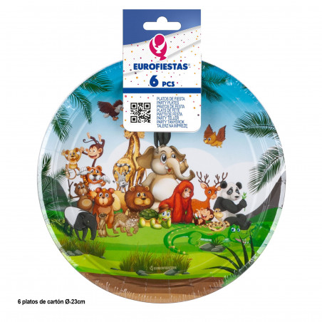 Piatto 23 cm con animali divertenti