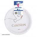 Piatto 6pz 23cm colomba comunione silhouette colomba oro