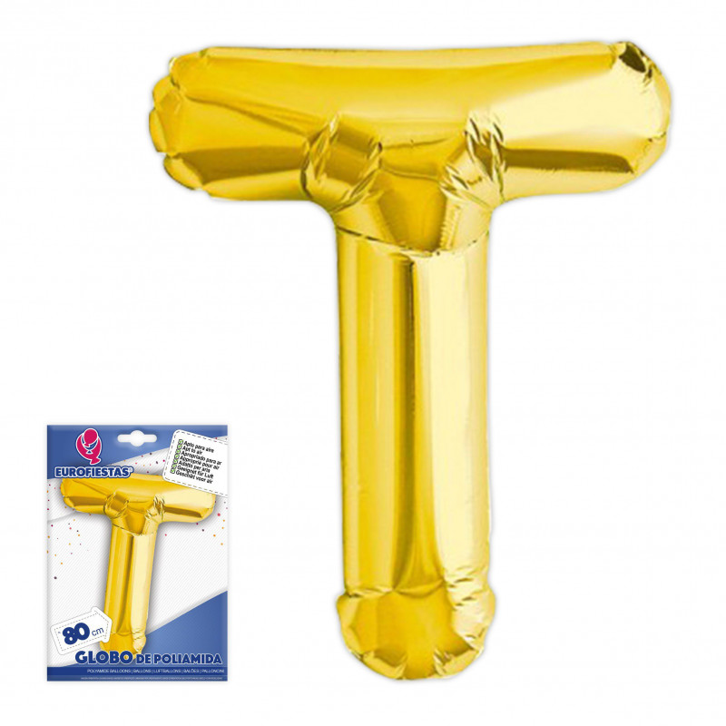 Globo foil lettera t altezza 80cm.