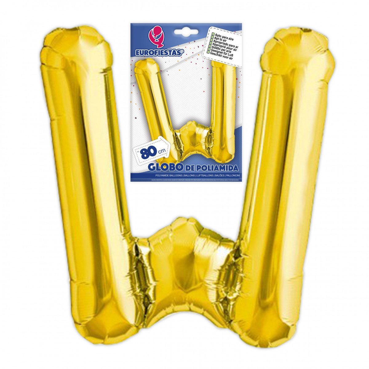 Globo foil lettera w altezza 80cm.
