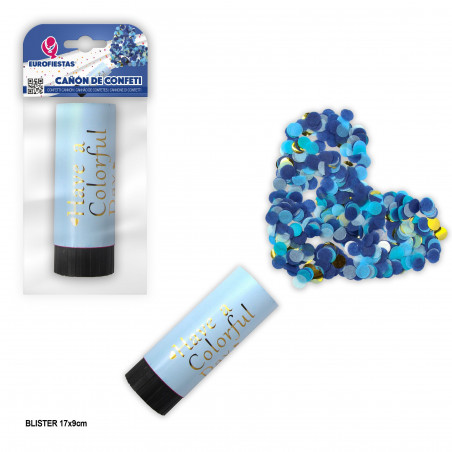 Canna di coriandoli oro e blu