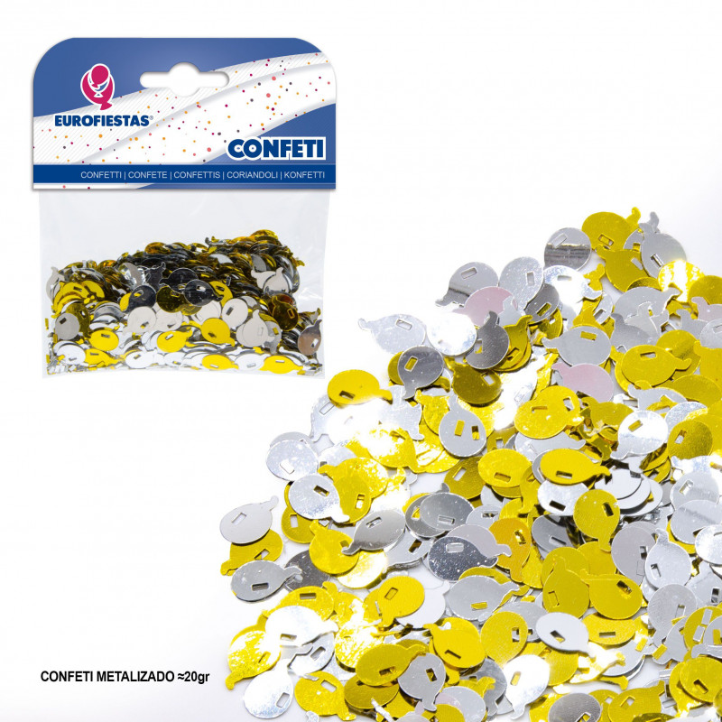 Confetti Metalizzato Oro e Argento 20 g di Brillio per le tue Feste