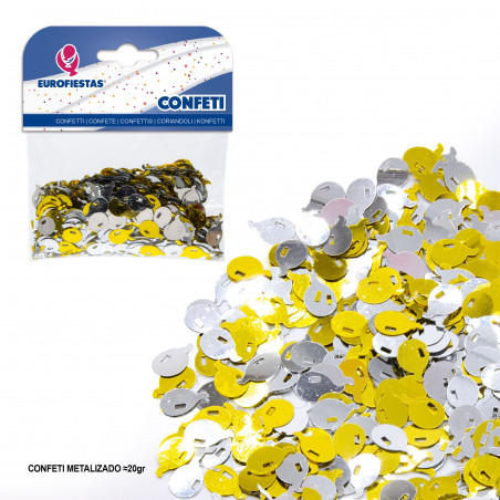 Confetti Metalizzato Oro e Argento 20 g di Brillio per le tue Feste