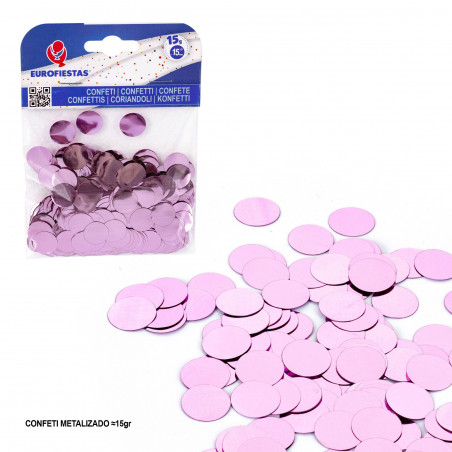 Coriandoli metallici 15mm 15g rosa