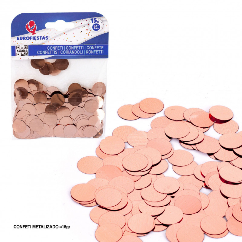 Coriandoli metallici 15mm 15g oro rosa