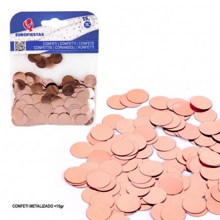 Coriandoli metallici 15mm 15g oro rosa