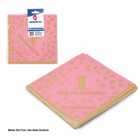 TOVAGLIOLI COLLEZIONE FELICE 1 COMPLEANNO ROSA