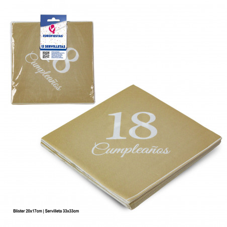 Tovaglioli collezione oro 18° compleanno