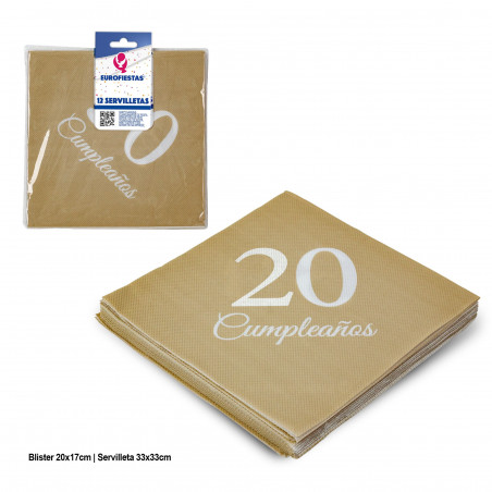 Tovaglioli collezione oro 20° compleanno