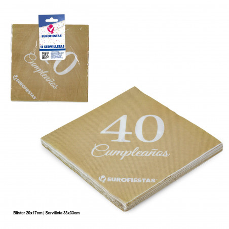 Tovaglioli collezione oro 40° compleanno