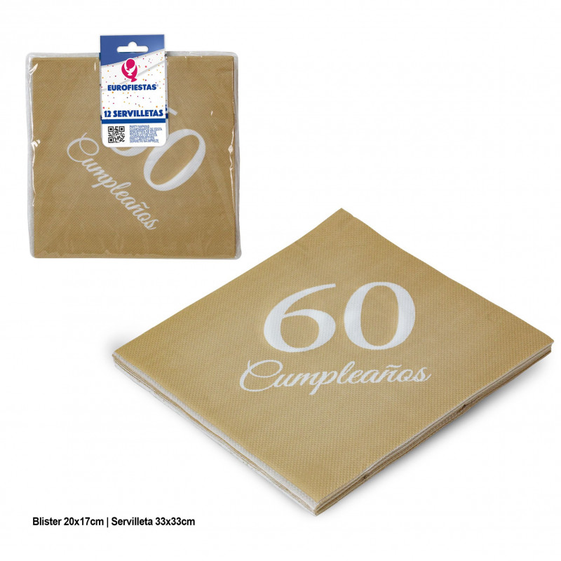 Tovaglioli collezione oro 60° compleanno