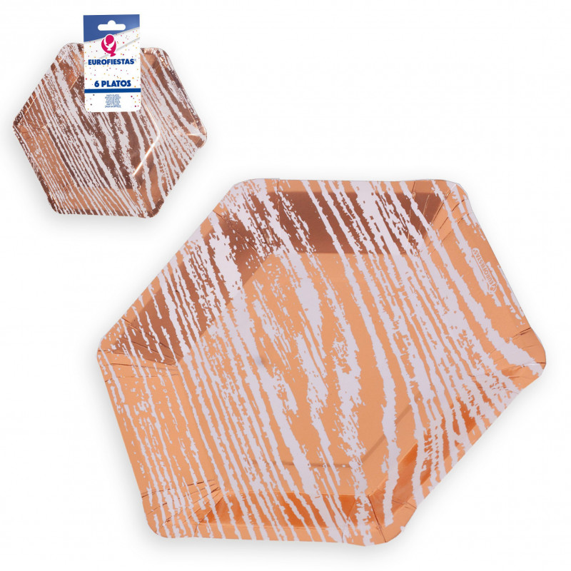 Piatti collezione venature oro rosa