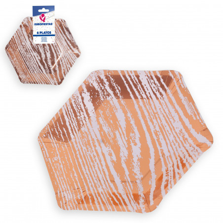 Piatti collezione venature oro rosa