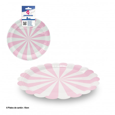 Piatto torta sun 18cm rosa