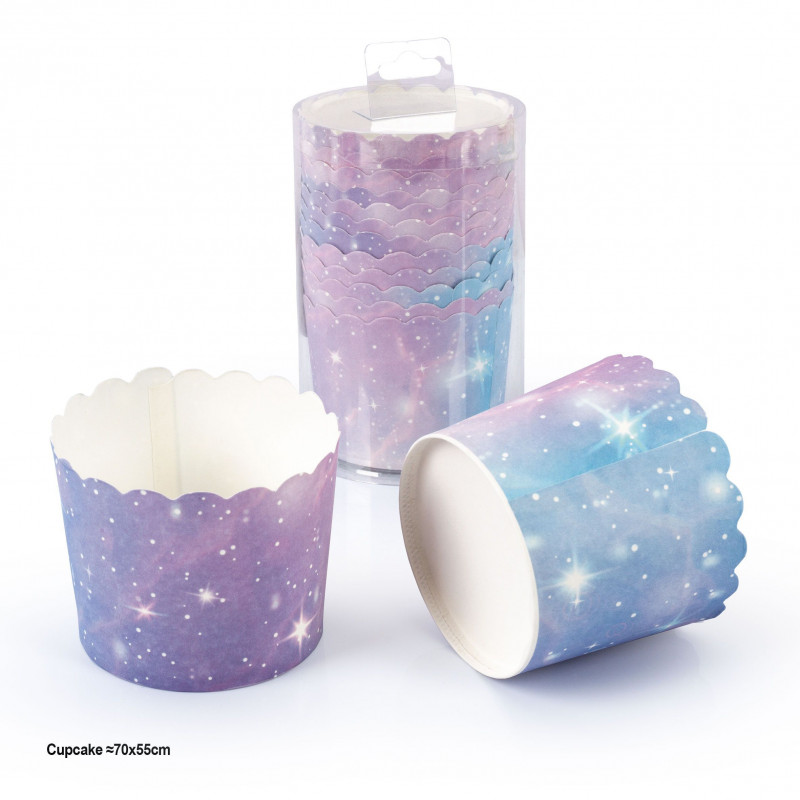 Stampo per cupcake 12pz stella blu rosa