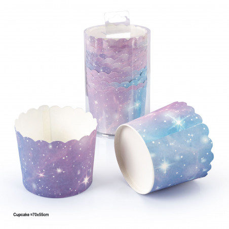 Stampo per cupcake 12pz stella blu rosa