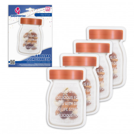Borsa zip 4 pezzi barattolo con lettere piccole